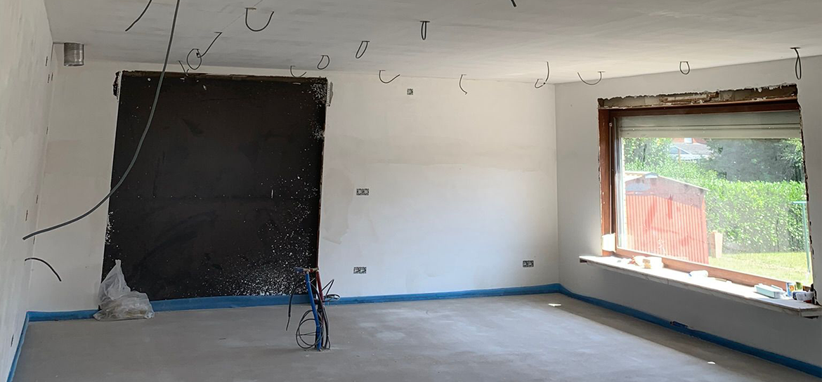 Gyproc muren, ramen, plafond